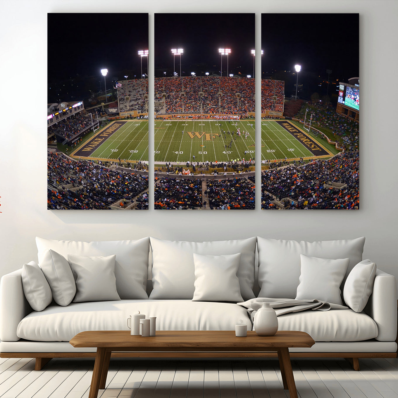 -Demon Deacons Print Canvas, Football Team Print - Winston-Salem Allegacy Federal Credit Union