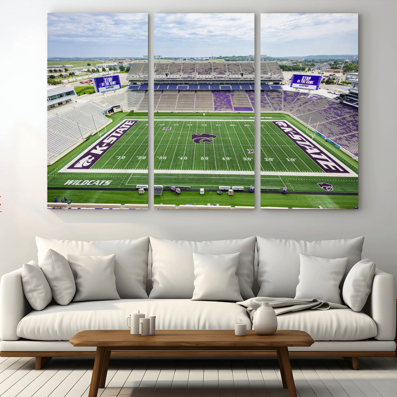 -KState Wildcats Football Team Print - Manhattan Bill Snyder Family Football Stadium Wall Art Canvas