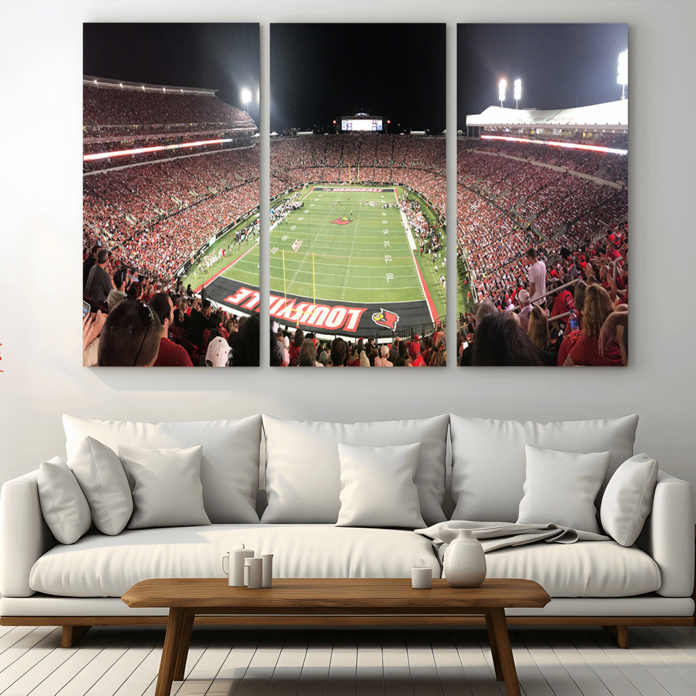 -University of Louisville Cardinals Football Team Print - Louisville Cardinal Stadium Wall Art Canvas