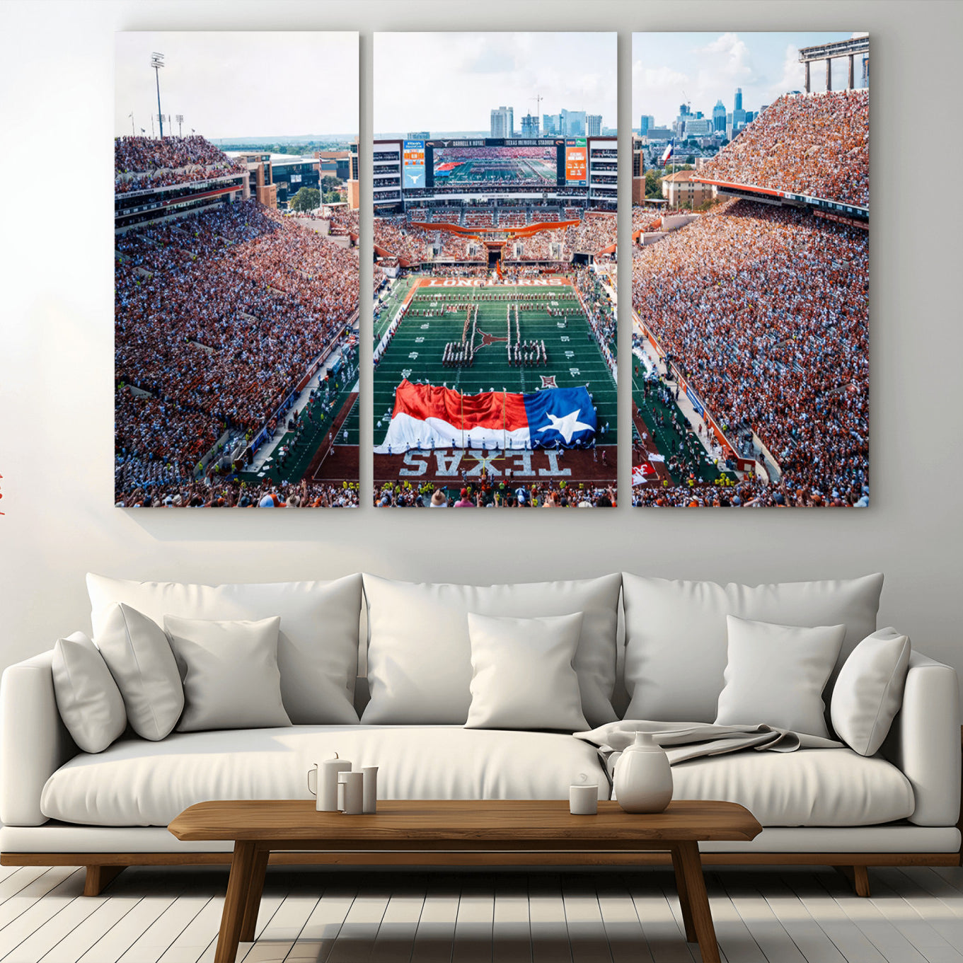 -University of Texas Longhorns Football Team Canvas Print - Austin Darrell K Royal-Texas Memorial