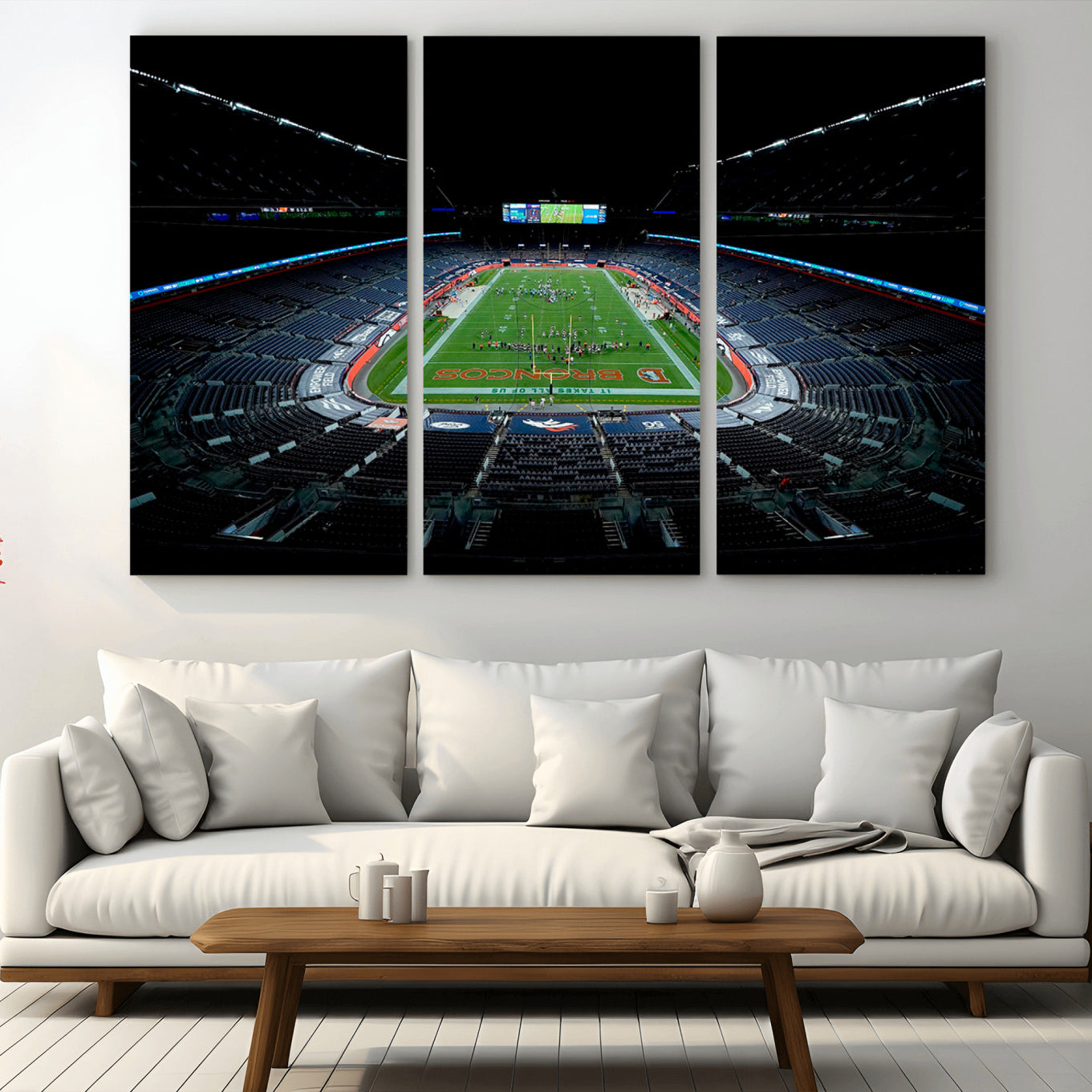 -Denver Broncos Football Team Print Canvas- Denver Empower Field at Mile High Stadium Wall Art Canvas