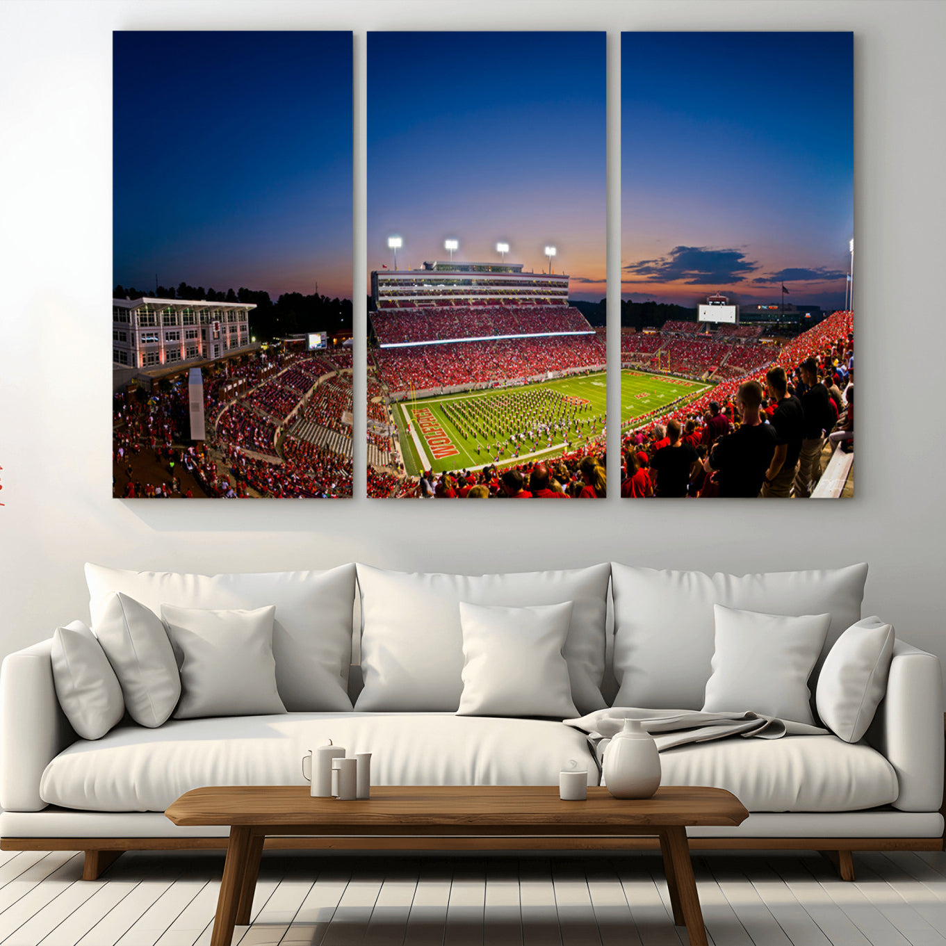 -Wolfpack Football Team Wall Art Print - Raleigh Carter-Finley Stadium Wall Art Canvas Print