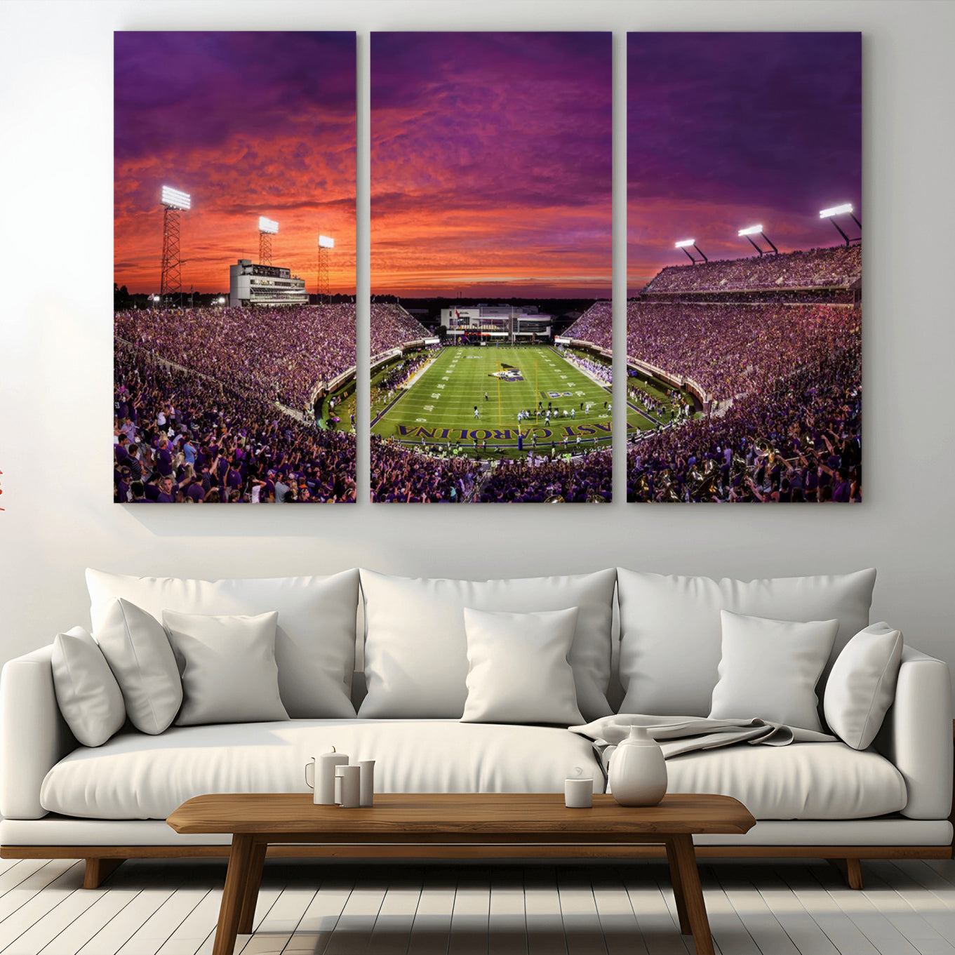 -East Carolina University Pirates Football Print Canvas- Greenville Dowdy-Ficklen Stadium Wall Art
