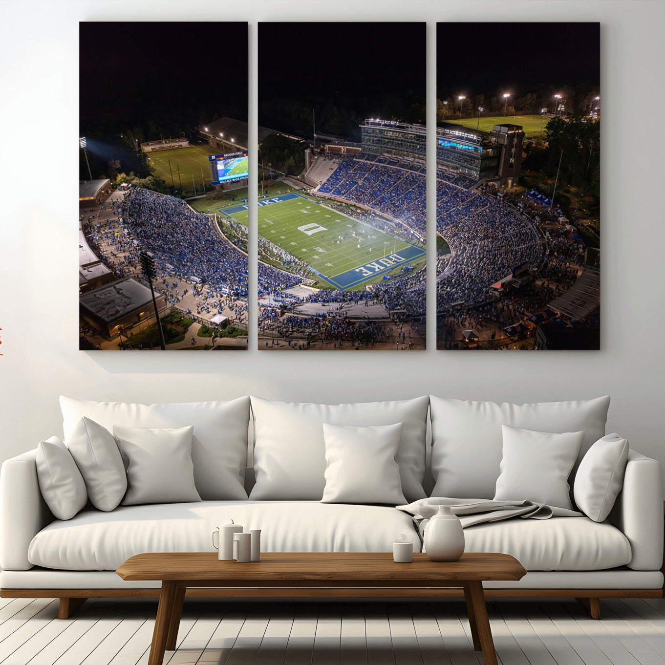 -Duke University Blue Devils Football Print Canvas - Durham Wallace Wade Stadium Wall Art Canvas
