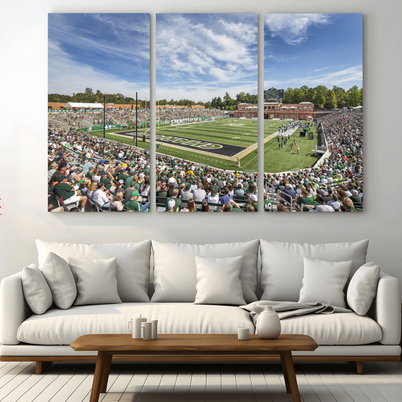 -University of Charlotte 49ers Football Team Print - Charlotte Jerry Richardson Stadium Canvas Print