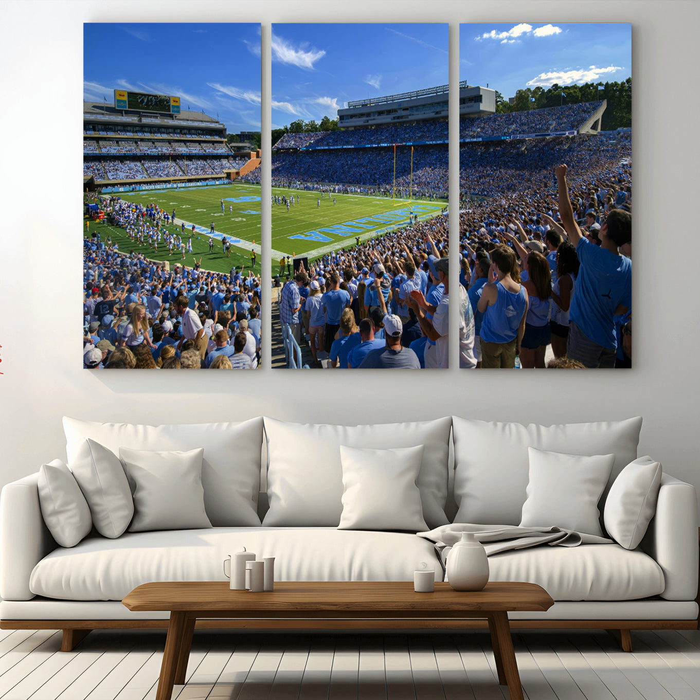 -University of North Carolina Tar Heels Team Canvas Print - Chapel Hill Kenan Memorial Stadium Wall