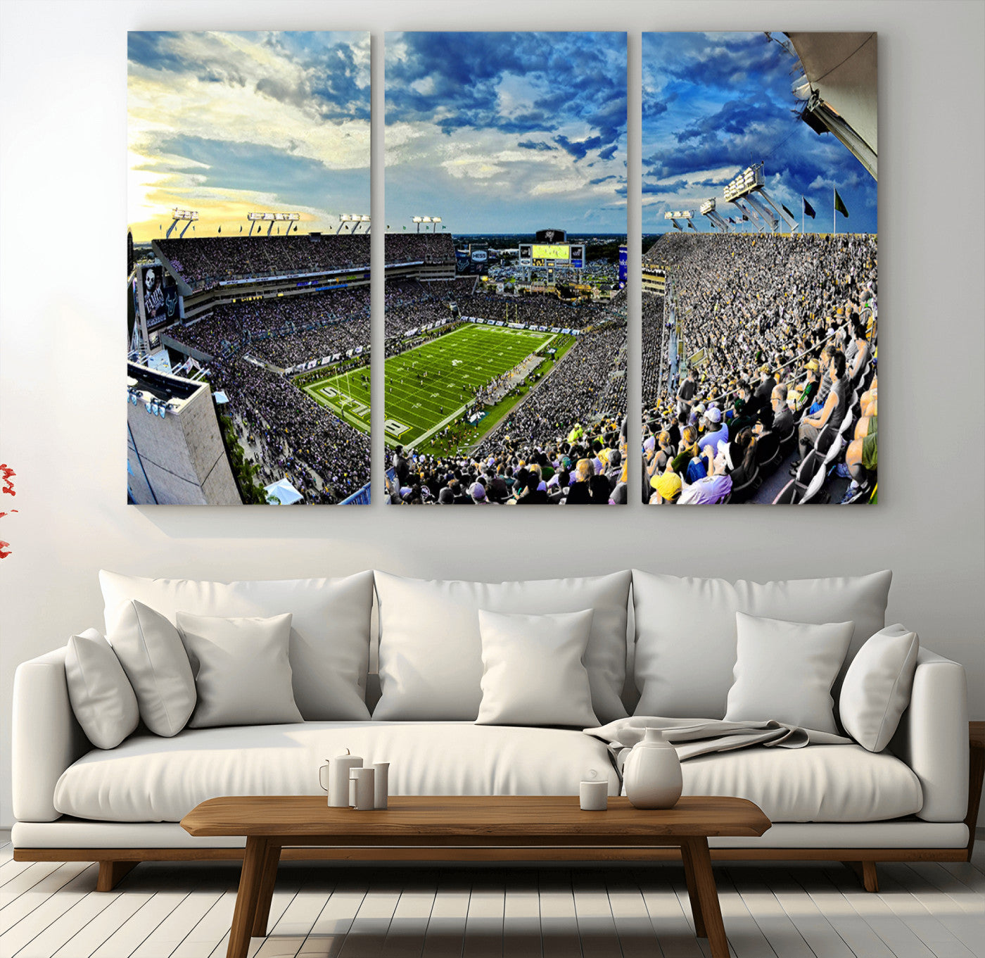 -Framed USF Bulls Football Team Print - Tampa Raymond James Stadium Wall Art Canvas Print
