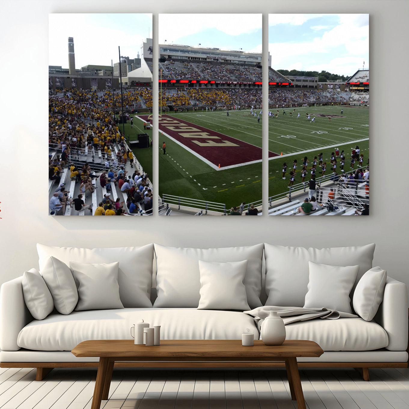 61503-MGV-CV-48X32-3P-Boston College Eagles Football Team Print - Boston Alumni Stadium Wall Art Canvas Print