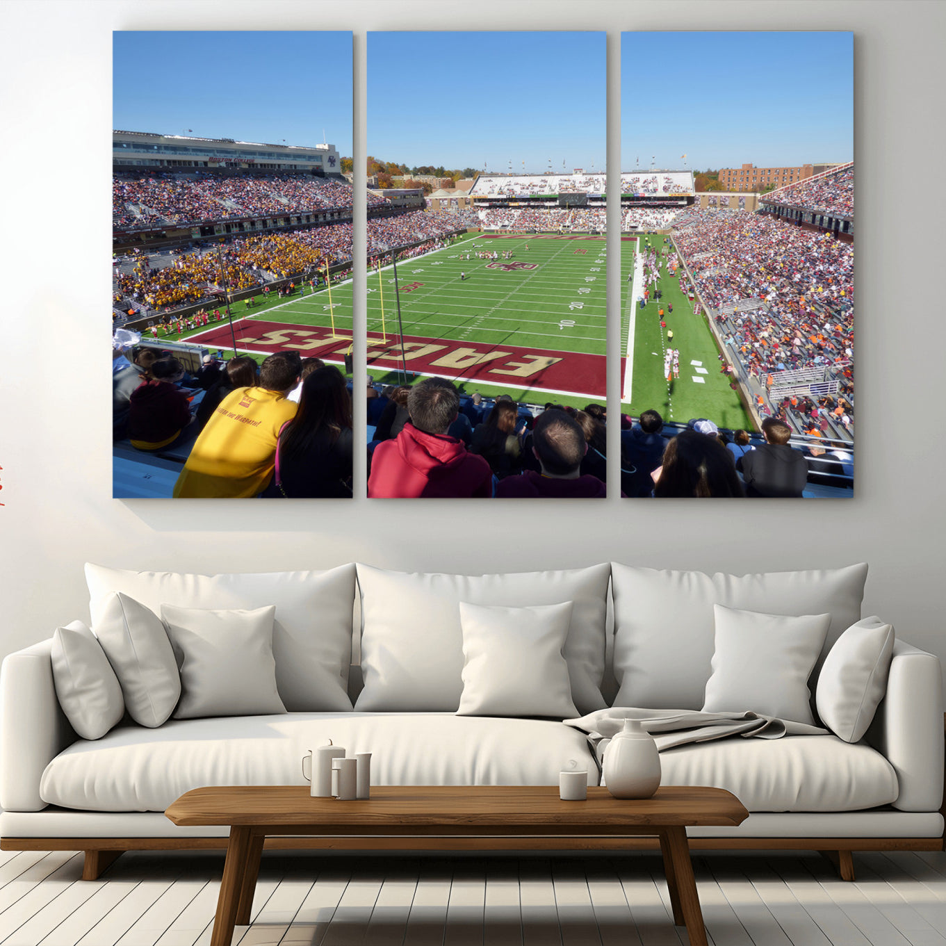 -Boston College Eagles Football Team Print - Boston Alumni Stadium Wall Art Canvas Print