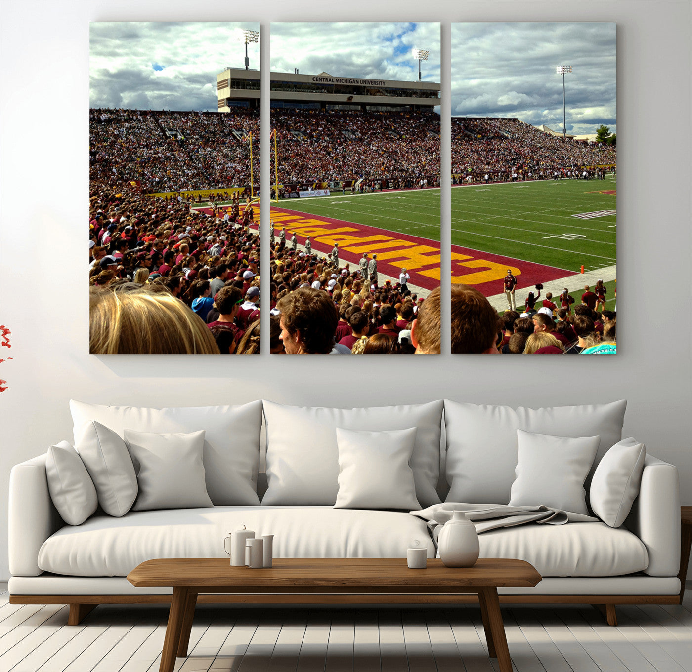 99662-MGV-CV-36X24-Central Michigan University Chippewas Football Team Print - Mount Pleasant Kelly/Shorts Stadium Wall