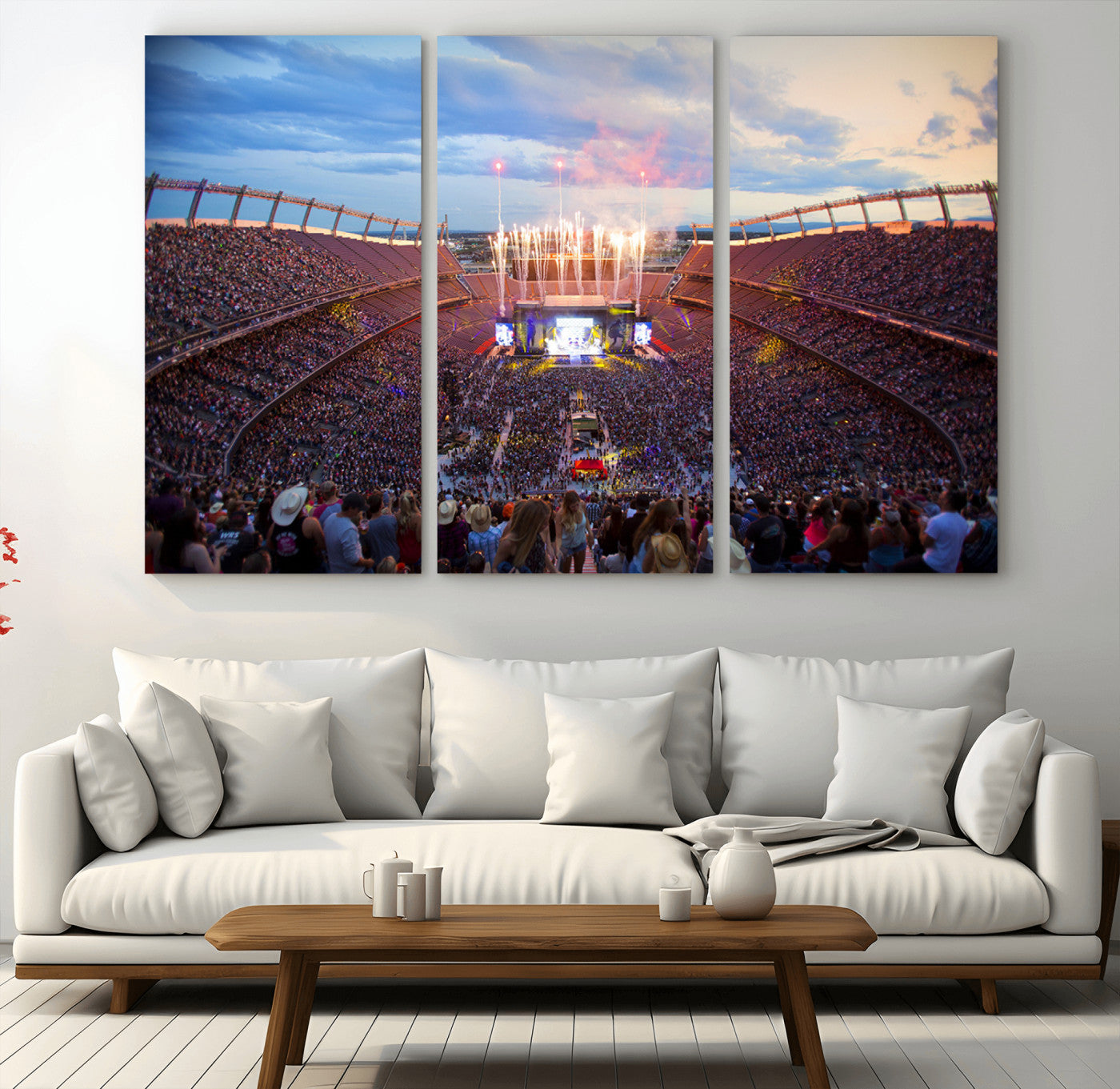 24689-MGV-CV-48X32-3P-Denver Broncos Football Team Print Canvas- Empower Field at Mile High Stadium Wall Art Canvas Print