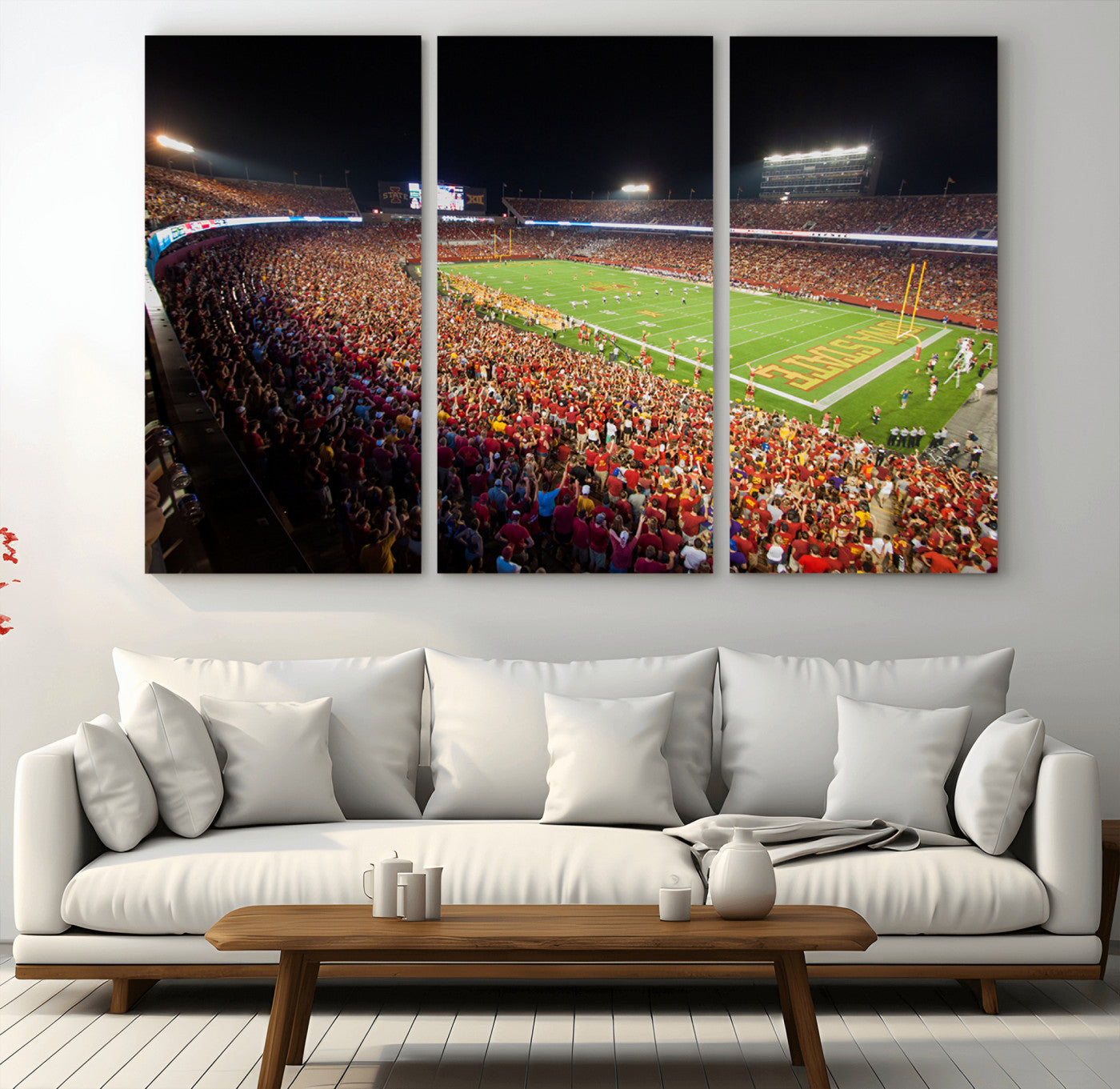 35139-MGV-CV-48X32-3P-Iowa State University Cyclones Canvas Print, Football Team Print - Ames Jack Trice Stadium Wall Art