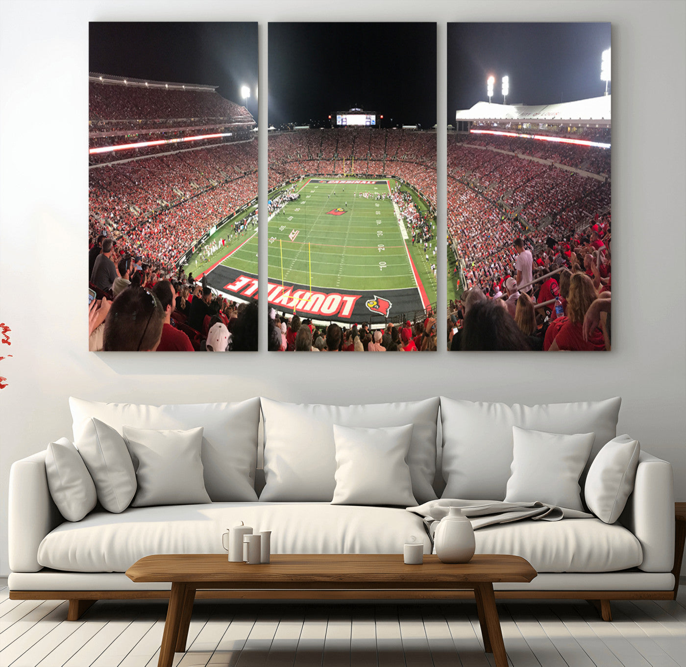 51251-MGV-CV-36X24-University of Louisville Cardinals Football Team Print - Louisville Cardinal Stadium Wall Art Canvas