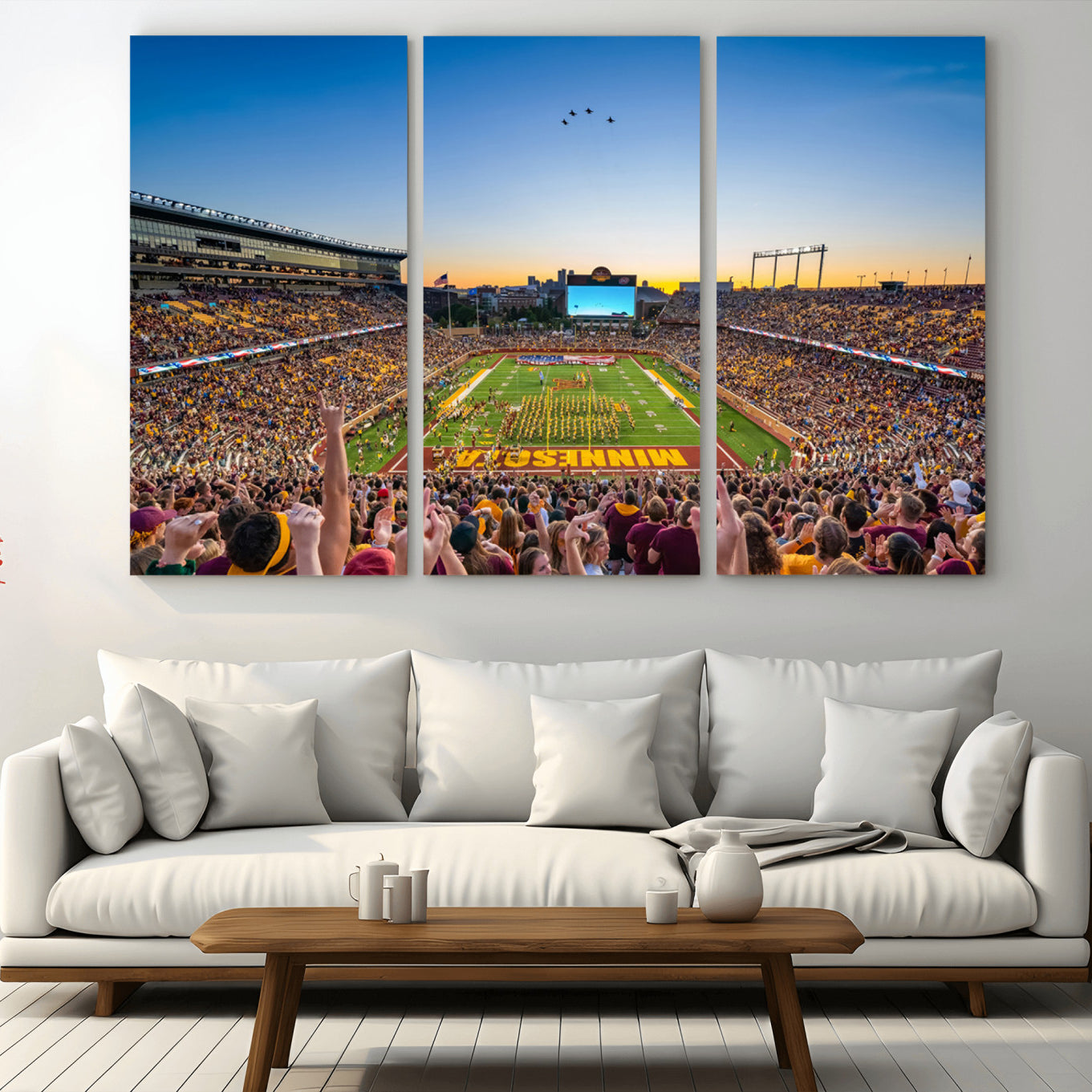 -University of Minnesota Golden Gophers Art Print, Football Team Print - Minneapolis Huntington Bank