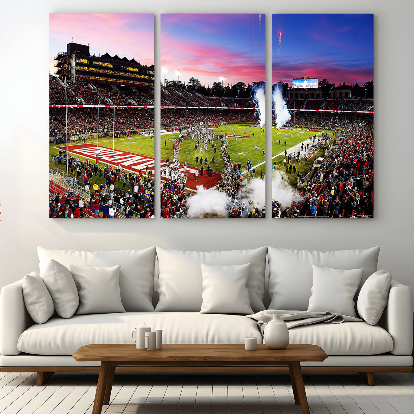 -Stanford University Cardinal Football Team Print - Stanford Stadium Wall Art Canvas Print