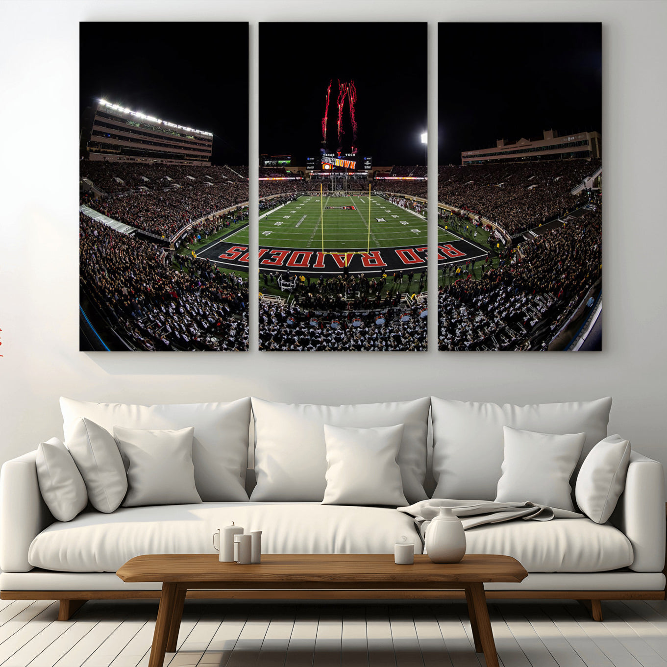 -Framed Texas Tech Red Raiders Stadium Canvas, Texas Tech Red Raiders Football Team Print - Lubbock