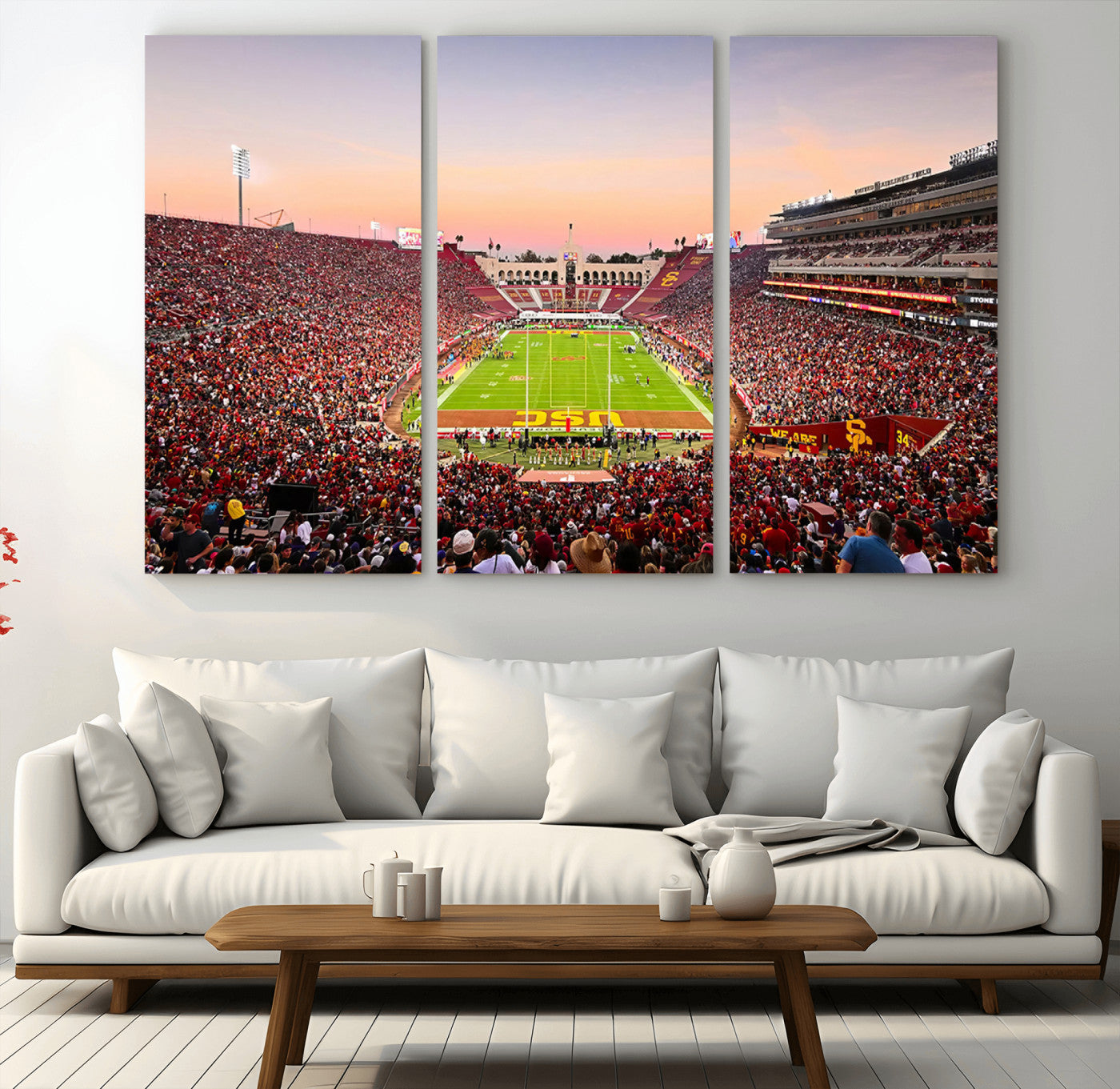 -The University of Southern California USC Trojans Football Team Print - Los Angeles Memorial