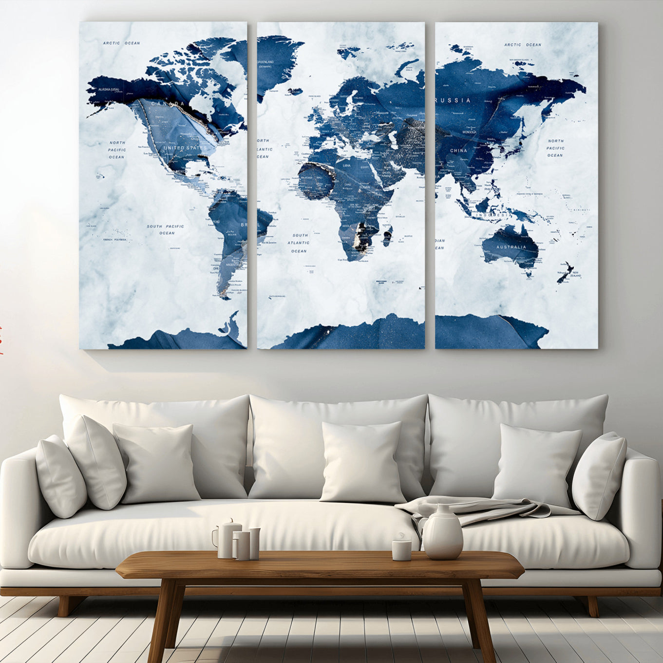44436-MGV-CV-36X24-Push Pin World Map Canvas Print – Travel Tracker Wall Art for Couples, Perfect Anniversary Gift for Home or Office Decor