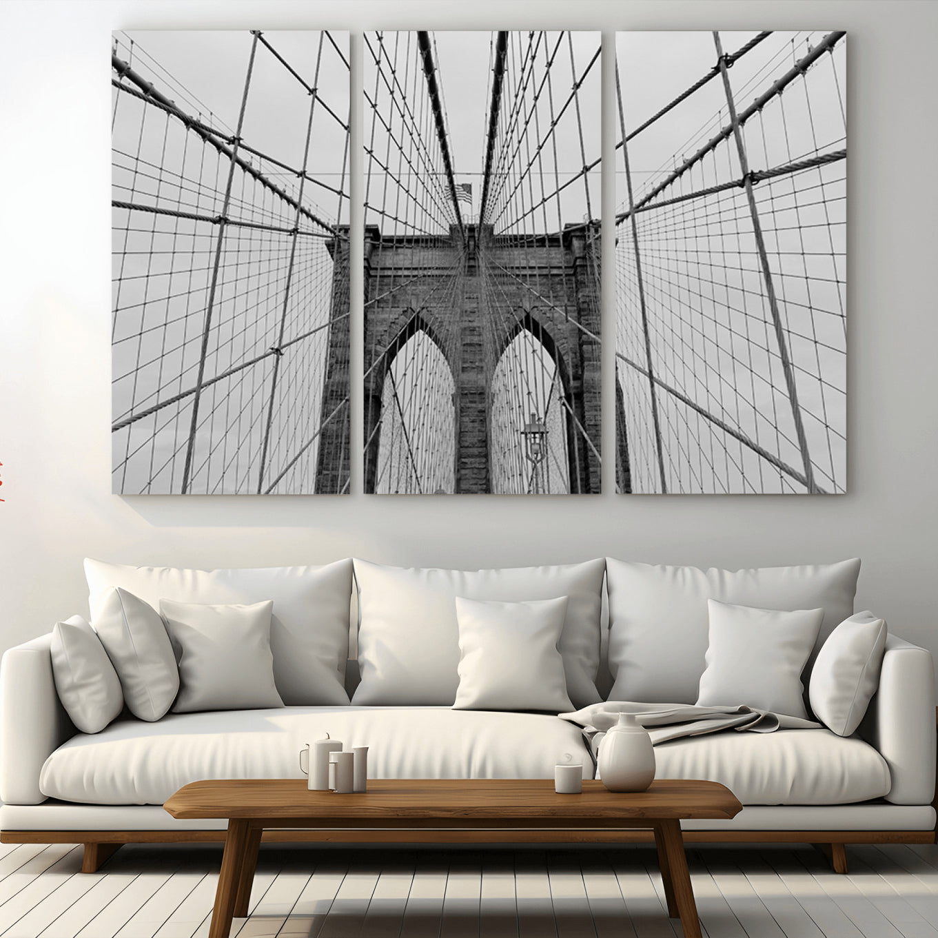 -Large Brooklyn Bridge Wall Art Canvas Print
