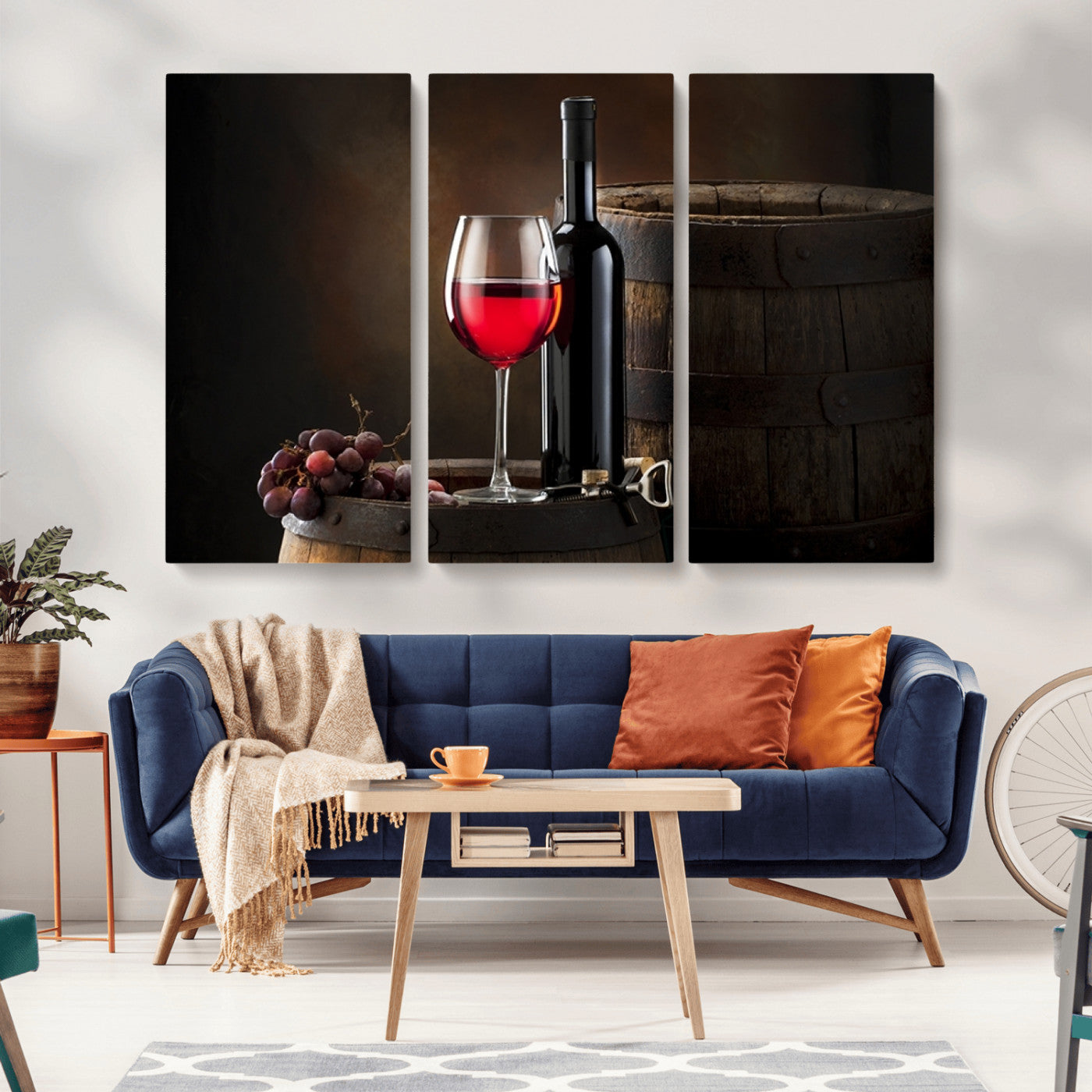 -Red Wine and Bottle Canvas Print