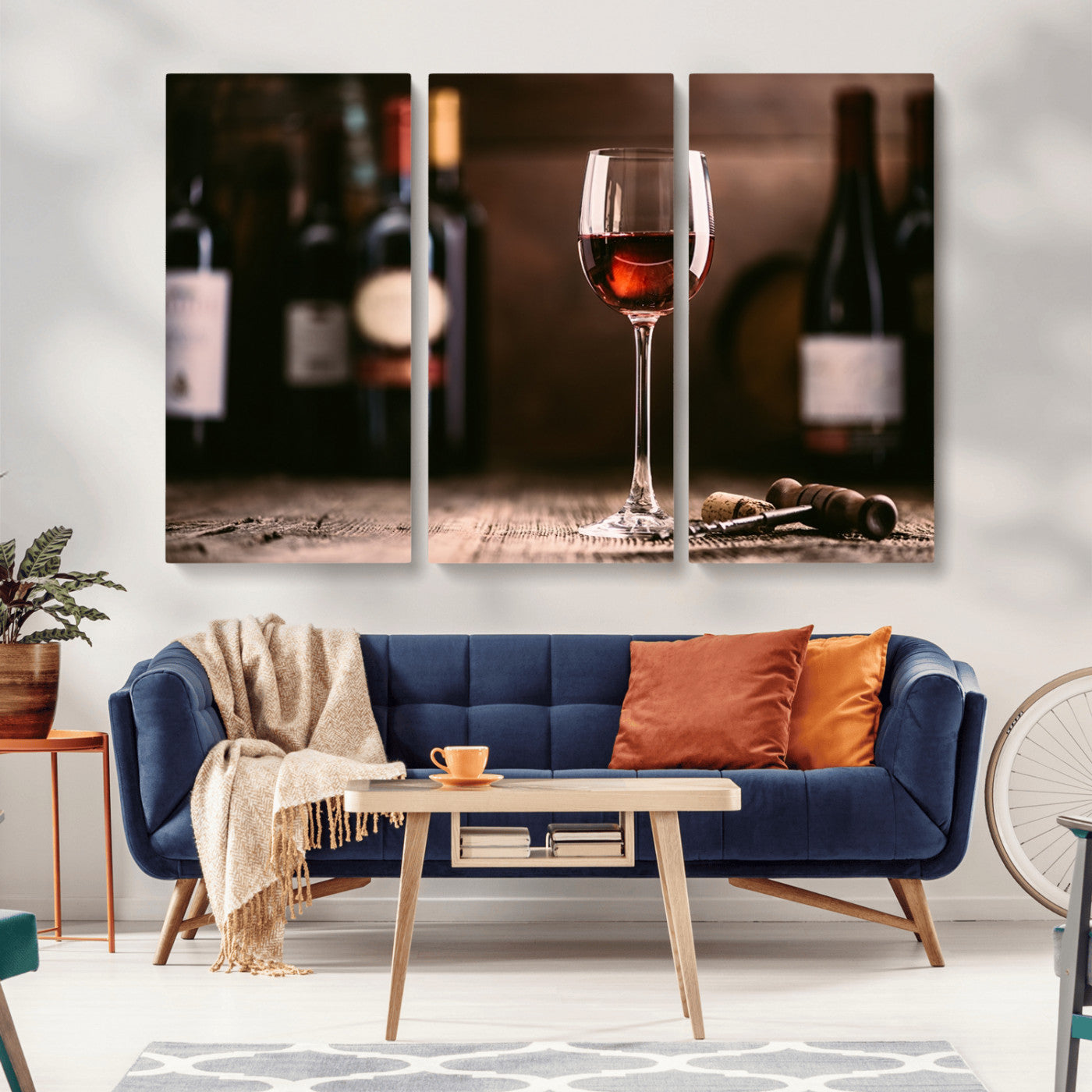 -Red Wine and Bottle Canvas Print
