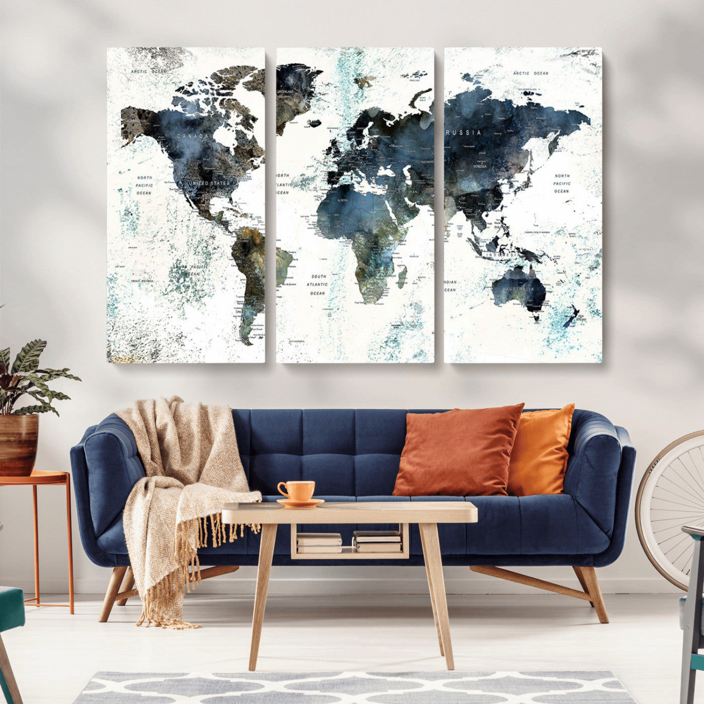 75398-MGV-CV-36X24-Push Pin World Map Canvas Print – Travel Tracker Wall Art for Couples, Perfect Anniversary Gift for Home or Office Decor