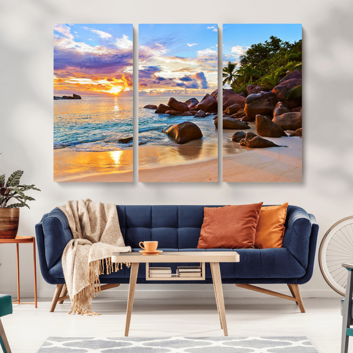 -Tropical Island Beach Sunset Canvas Print