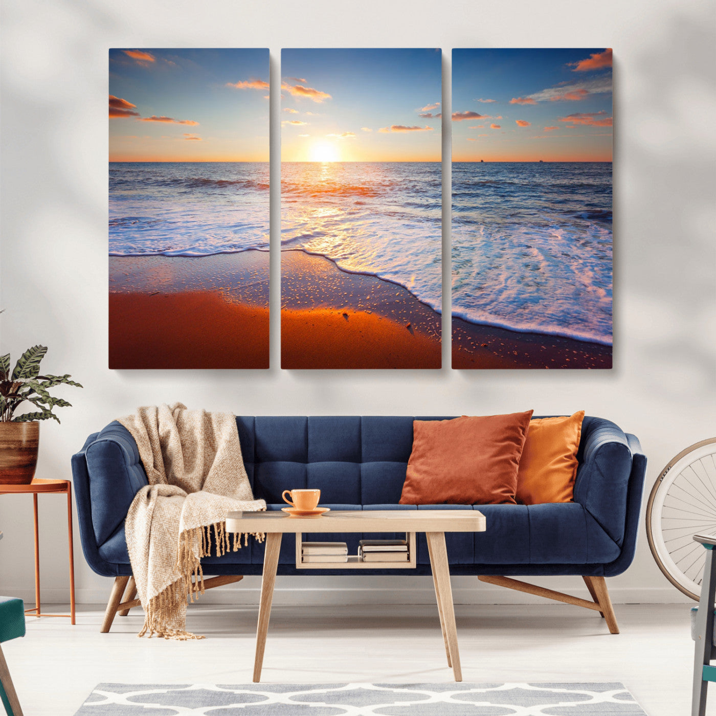 96736-MGV-CV-36X24-Ocean Beach Canvas Wall Art Beach Canvas, Coastal Sunset Tropical Island Beach Sunset Artwork Print