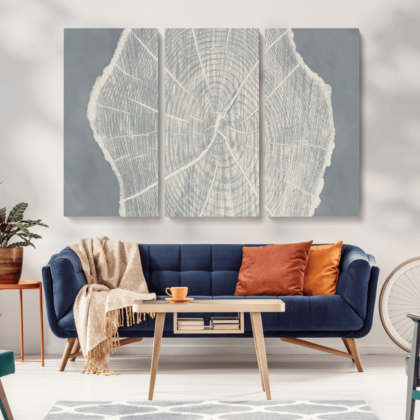 25547-MGV-CV-36X24-Abstract Tree Ring Wall Art Canvas Print – Nature-Inspired, Ready to Hang, Modern Home Decor