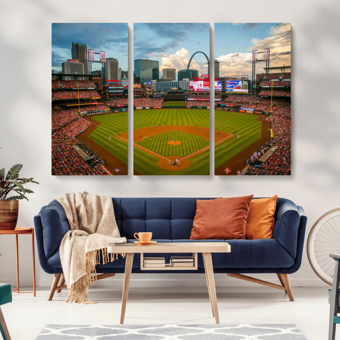91908-MGV-CV-36X24-Busch Stadium Wall Art Print | St. Louis Cardinals Baseball Stadium Canvas Print | Framed Sports