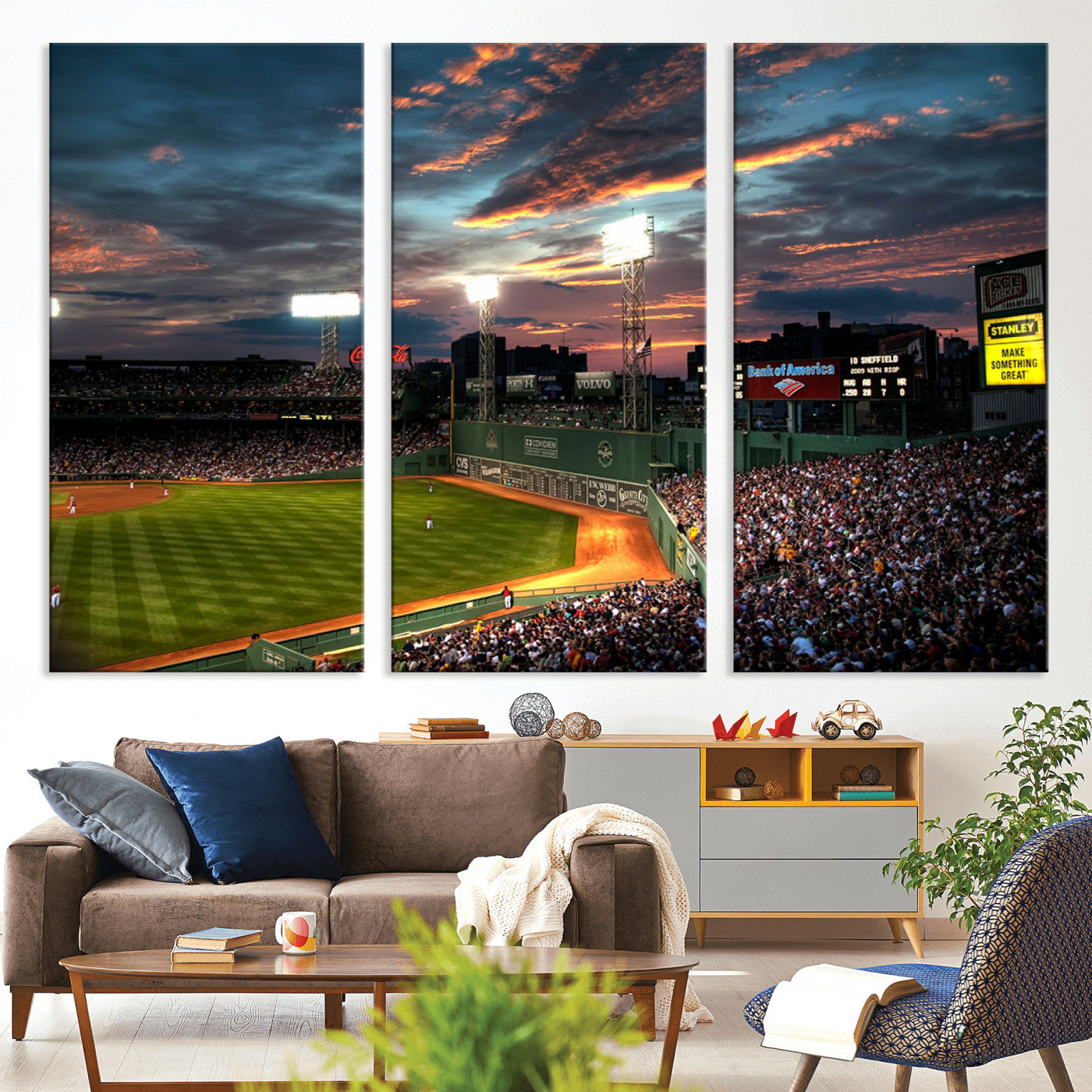 -Fenway Park Wall Art Canvas Print | Large Baseball Stadium Canvas Print for Boston Red Sox Fans |