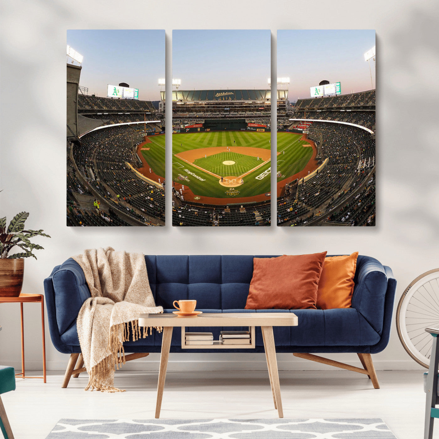 -Oakland Athletics Baseball Team Print - RingCentral Coliseum Stadium Wall Art Canvas Print