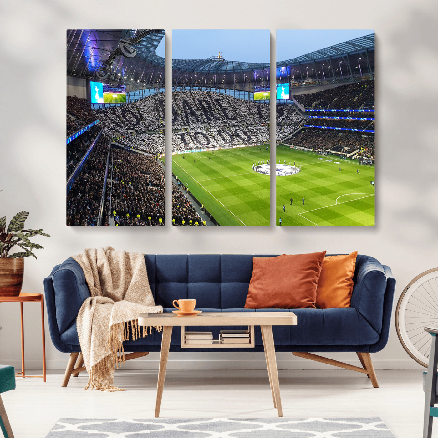 -Tottenham Hotspur Stadium Canvas Print, Match Day Triple Canvas Wall Art - Premier League Football