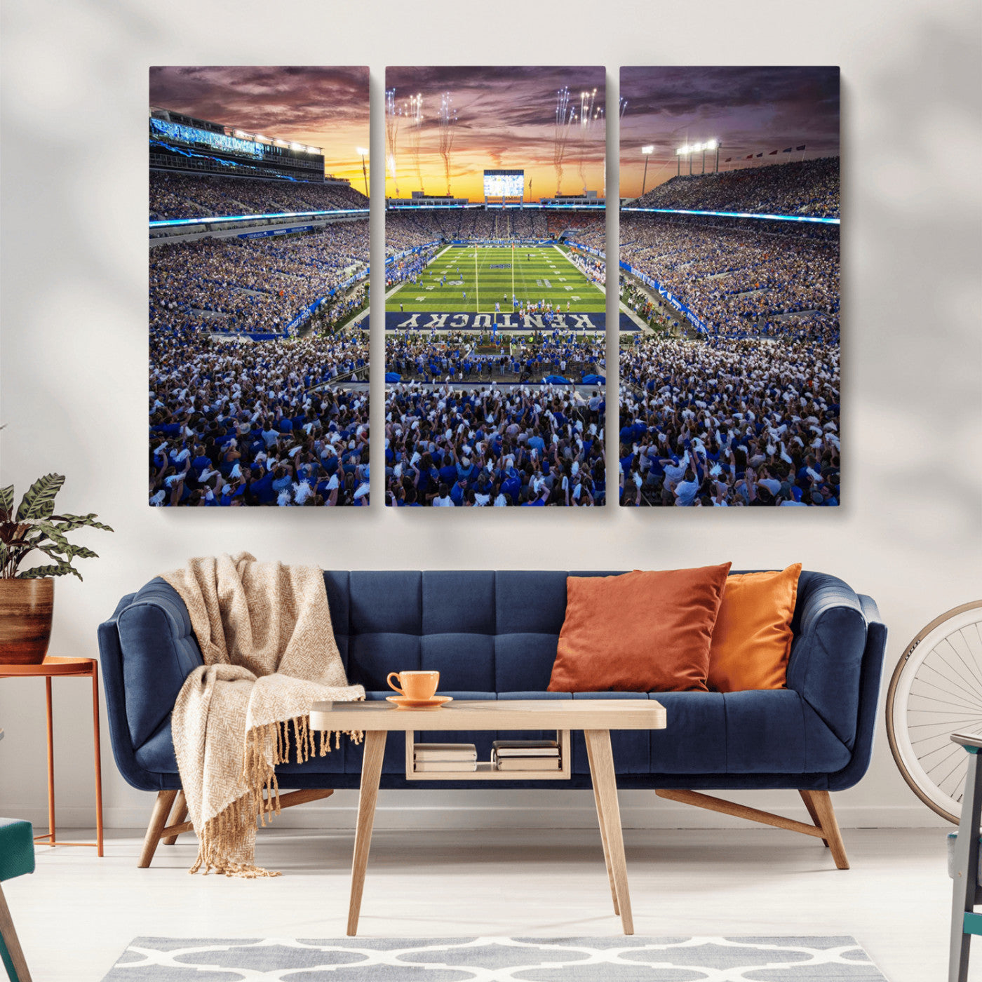 78524-MGV-CV-36X24-Kroger Field Wall Art Print - Kentucky Stadium Wall Art Print - Sunset Football Stadium Wall Decor -