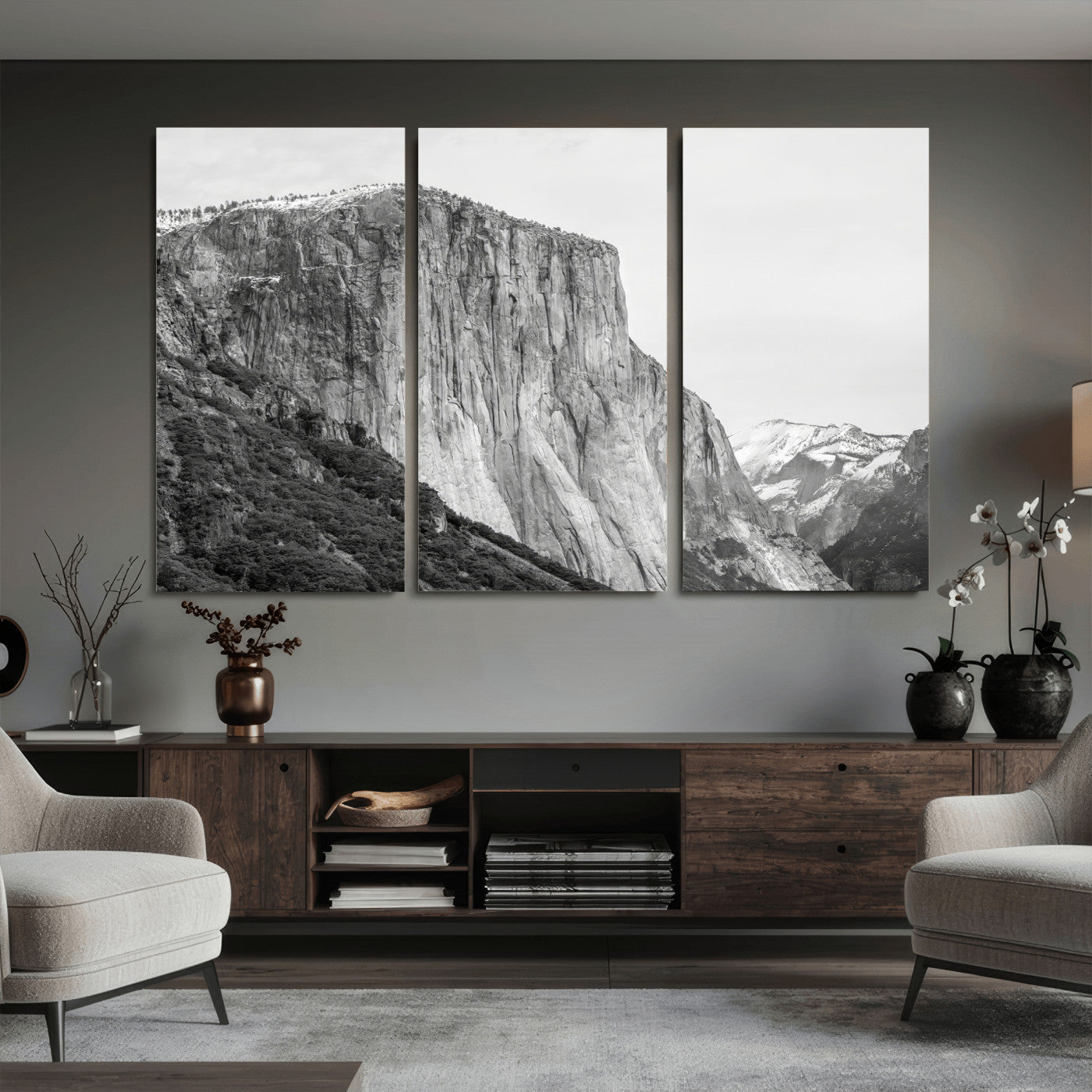 39393420-MGV-CV-36X24 - El Capitan Yosemite Mountain Wall Art – Yosemite Cliff Canvas Print, Rugged Terrain and Timeless Wilderness Decor for Office, Living Room or Cabin