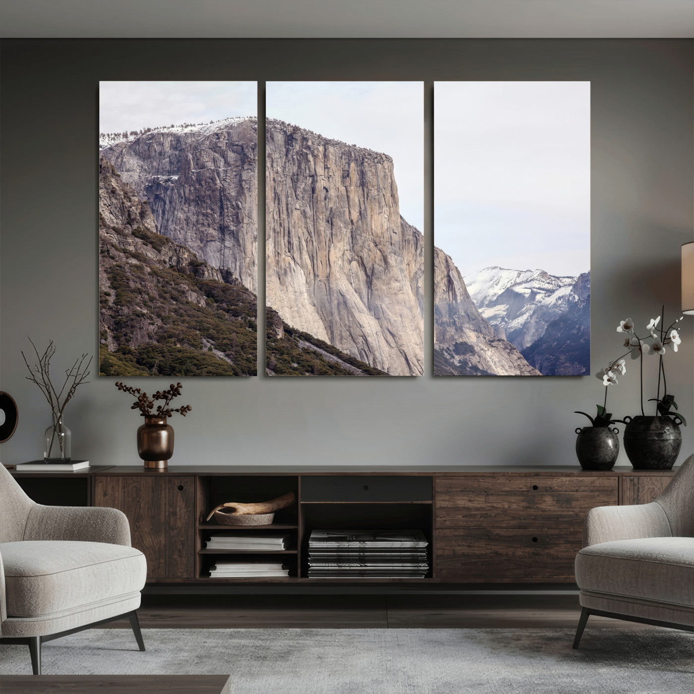 74506434-MGV-CV-36X24 - El Capitan Yosemite Mountain Wall Art – Yosemite Cliff Canvas Print, Rugged Terrain and Timeless Wilderness Decor for Office, Living Room or Cabin