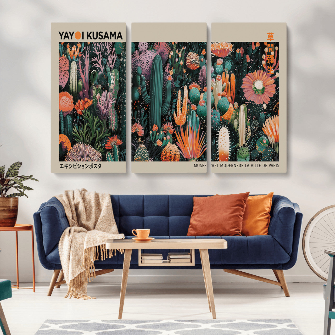 20505520-MGV-CV-36X24-Yayoi Kusama Art Print Canvas – Abstract Mount Fuji Japanese Wall Art Contemporary Modern Artwork for Home, Office