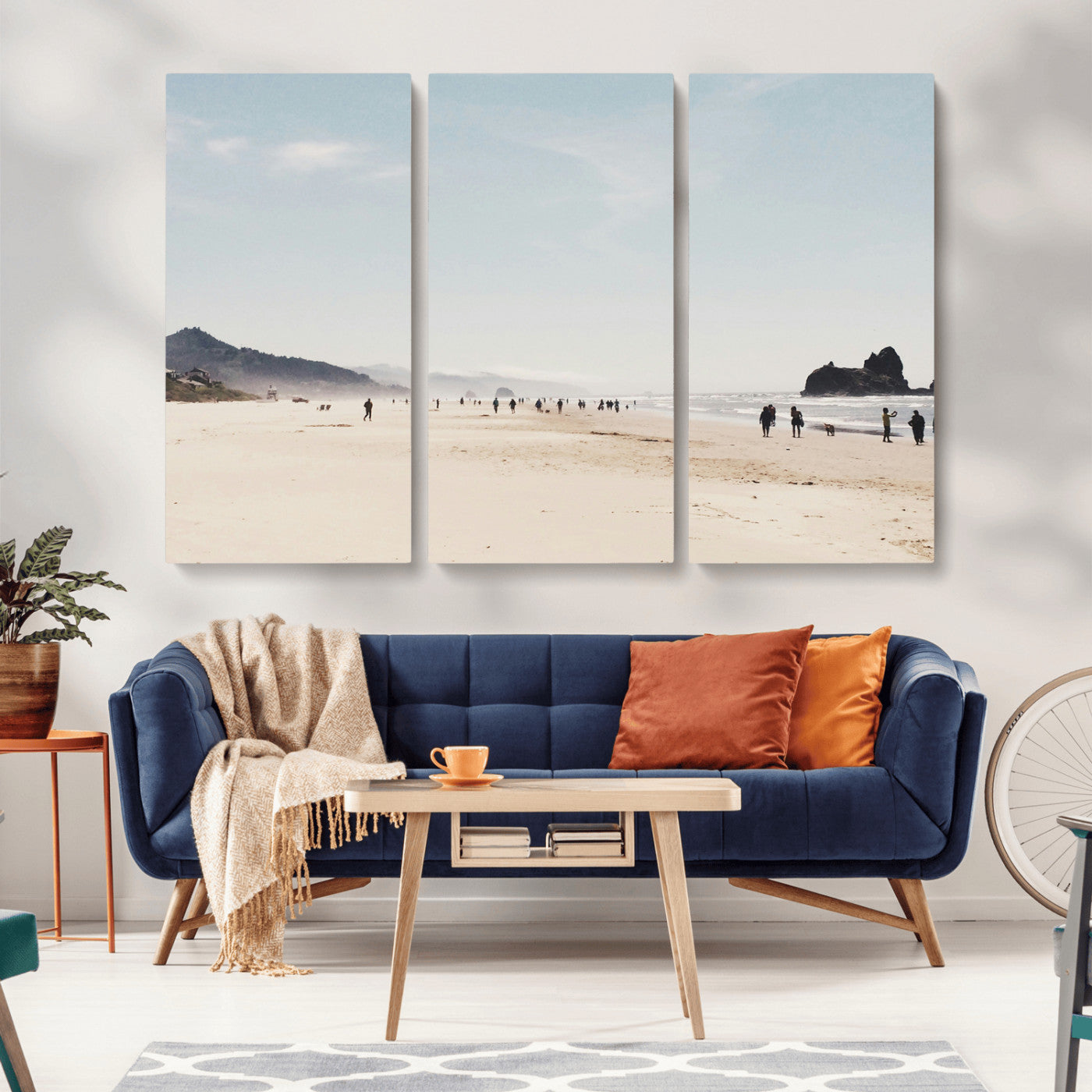 28307820-MGV-CV-36X24-Minimalist Beach Wall Art Canvas Print – Framed Coastal Serenity Soft Sand Nature Scene Artwork for Home Office