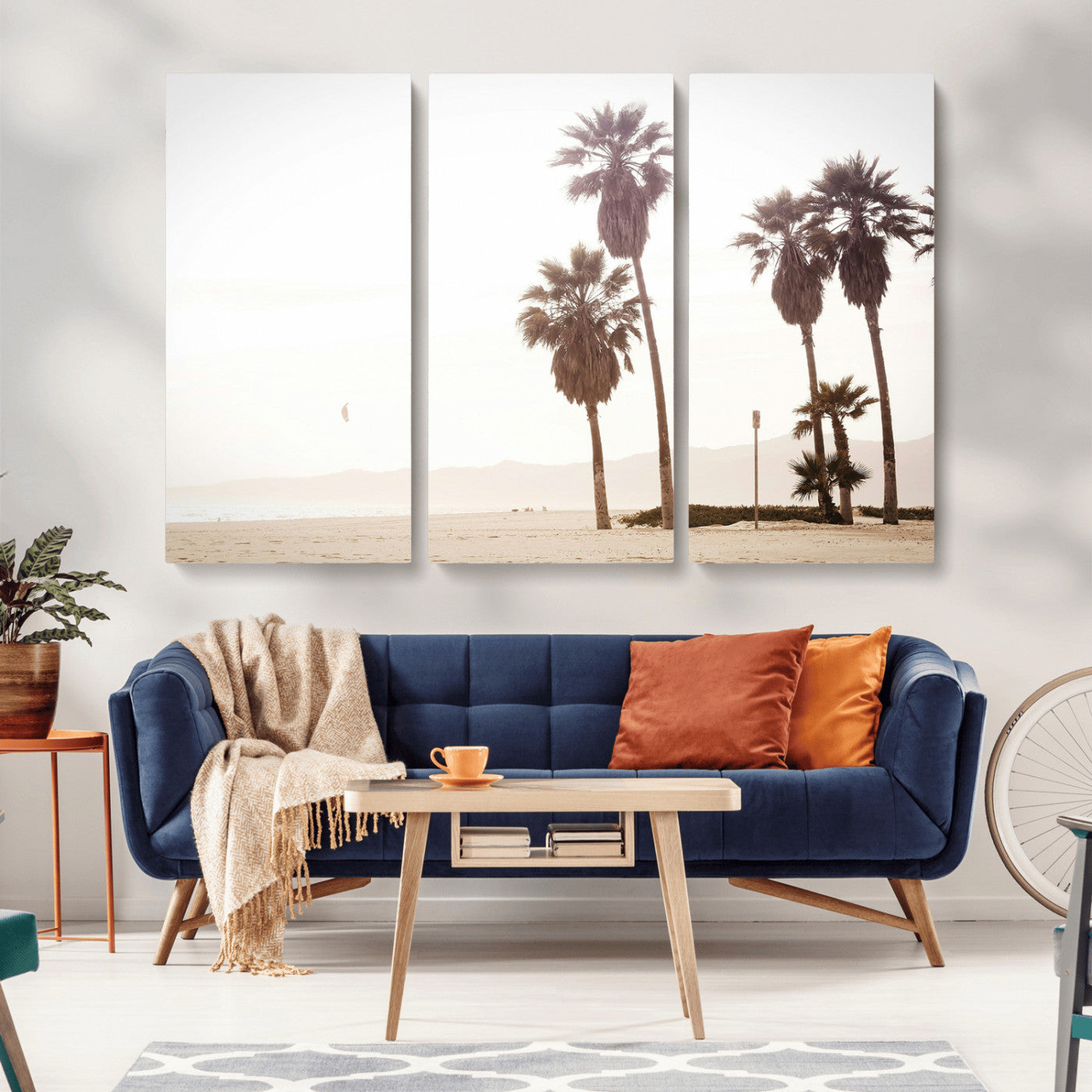 -Coastal Light Wall Art Canvas Print – Relaxing Shoreline Minimalist Ocean Tropical Serenity Artwork for Home, Office