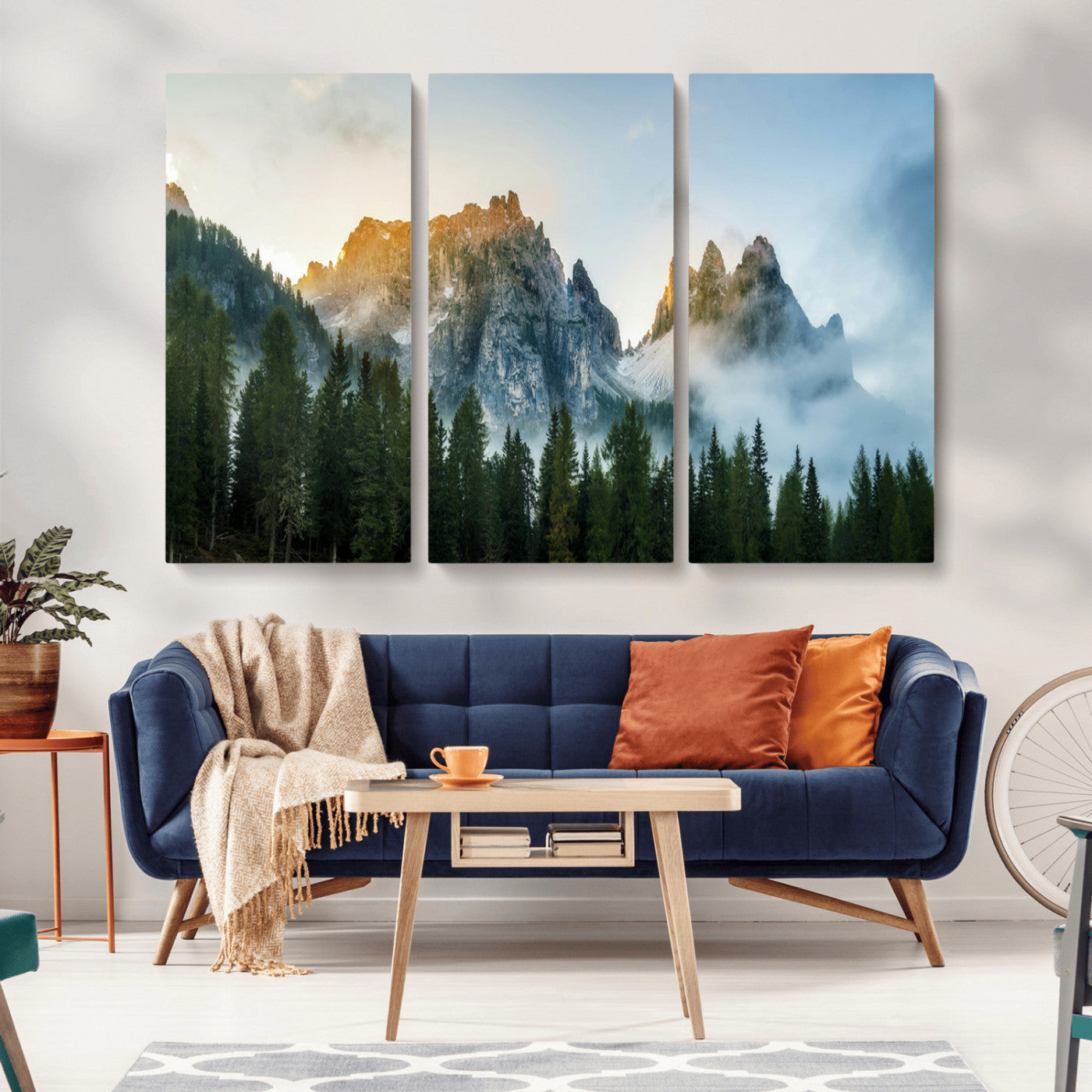21145440-MGV-CV-36X24-Wilderness Wall Art Canvas Print – Misty Forest Nature Landscape Photography Rustic Scenic Artwork for Home, Office