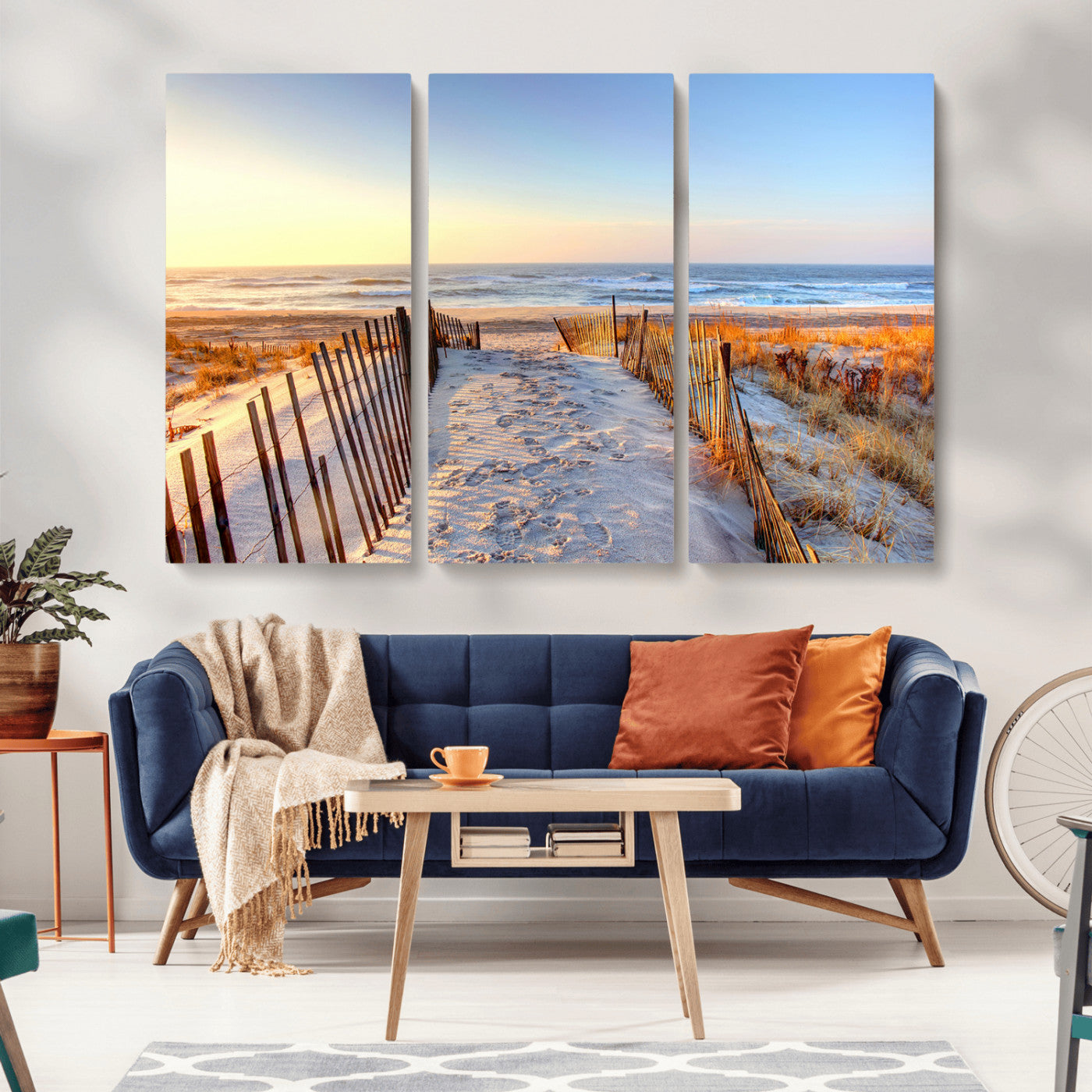 73351887-MGV-CV-36X24-Ocean Sunset Wall Art Canvas Print – Nautical Beach Photography Summer Coastal Serenity Artwork for Home, Office