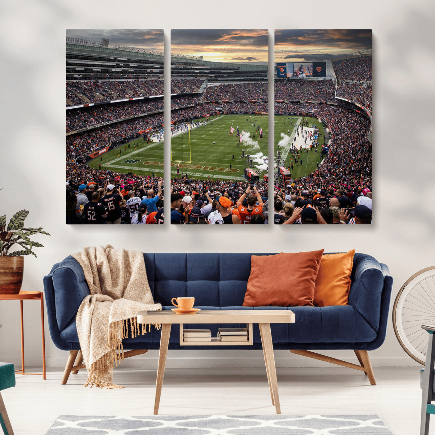 87578930-MGV-CV-36X24-Chicago Bears Soldiers Field Wall Art Canvas Print – Framed Football Stadium Artwork for Home, Office, Living Room