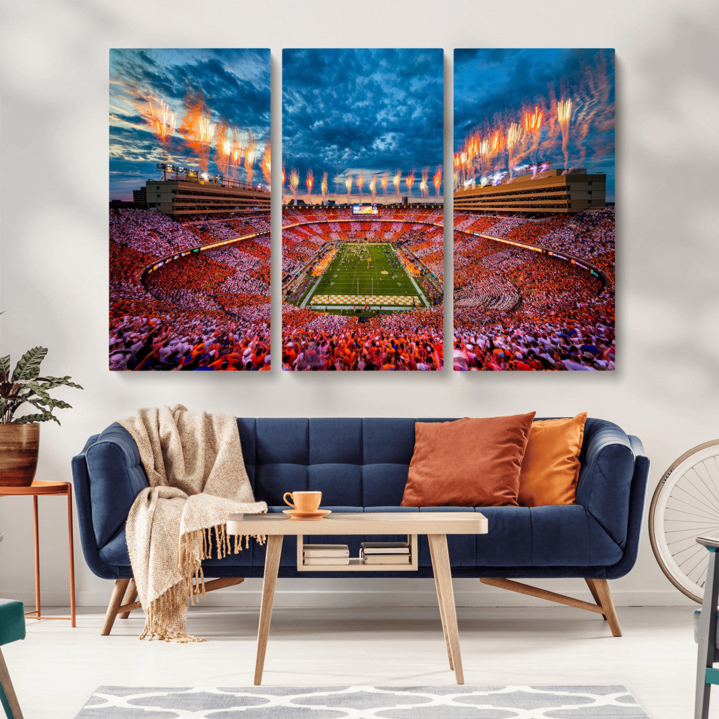 94266219-MGV-CV-36X24-Tennessee Neyland Stadium Wall Art, Sports Arena Canvas Print, Panoramic Stadium Artwork for Home, Office