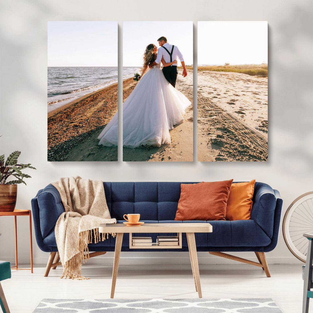 Personalized Custom Photo Wall Art Canvas Print, Unique Picture Design 3 Panel Set