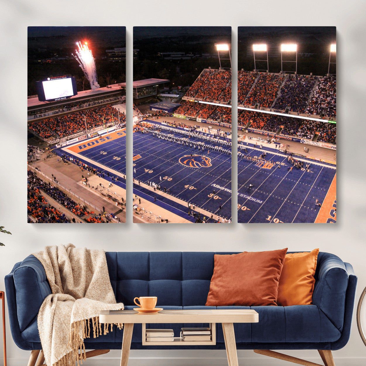BS1001S-MGV-CV-48X32-3P - Boise State Broncos Albertsons Stadium Wall Art Canvas Print