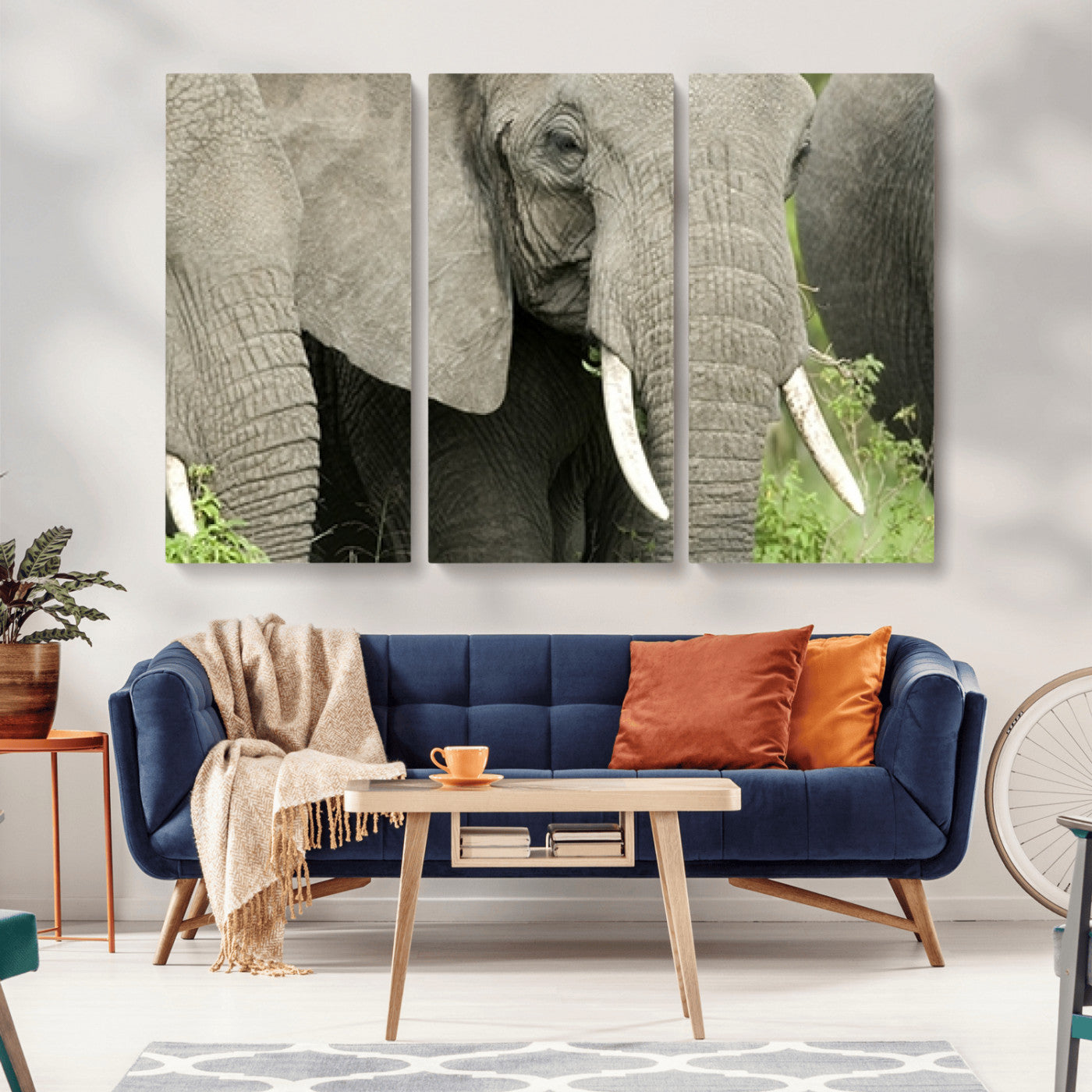 -Wild Elephant Wall Art Canvas Print