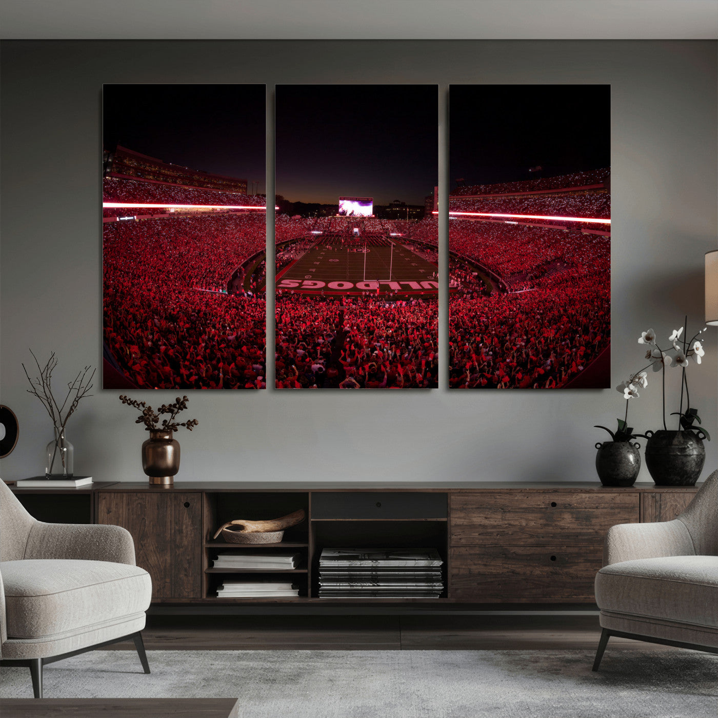76277124-MGV-CV-36X24 - Sanford Stadium Wall Art Canvas Print – Georgia Bulldogs Football Artwork Print for Home, Office, and Sports Room Decor