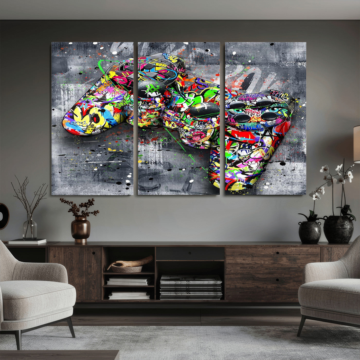 42929610-MGV-CV-36X24 - Graffiti Canvas Wall-Art For Bedroom - Gaming Wall Art For Teen Boys - Abstract Painting Pop Art Modern Home Wall Decor Ready to Hang