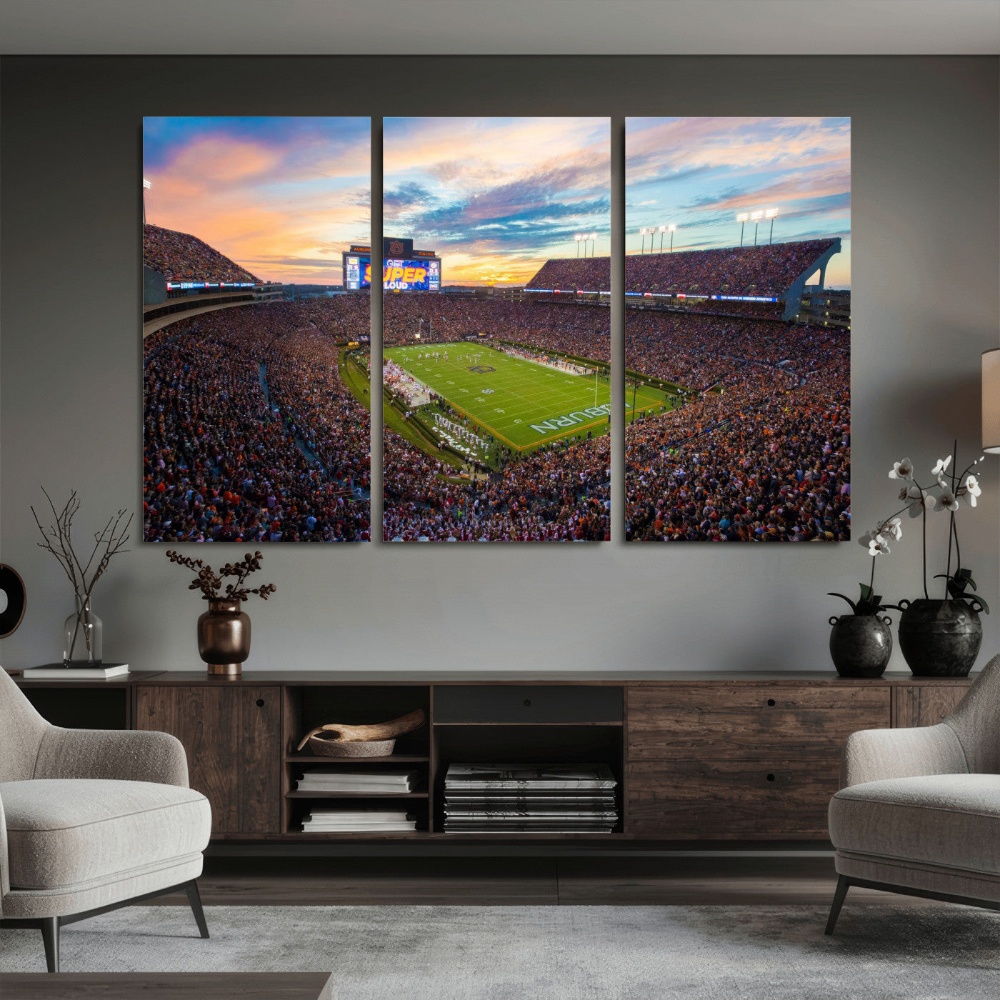 75203764-MGV-CV-36X24 - Jordan-Hare Stadium Auburn Tigers Football Stadium Canvas Wall Art
