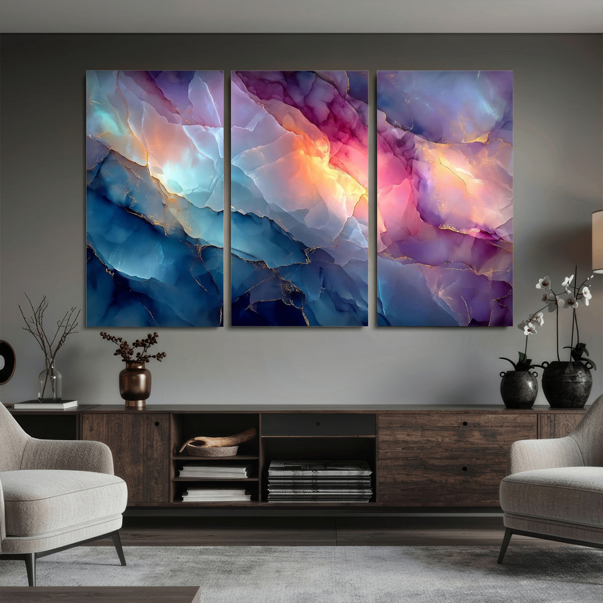 28163849-MGV-CV-36X24 - Colorful Abstract Canvas Wall Art Print, Vibrant Popup Color Art Print